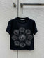 迪D家-2403 24早春最新撞色刺繡高訂百搭TEE 黑色