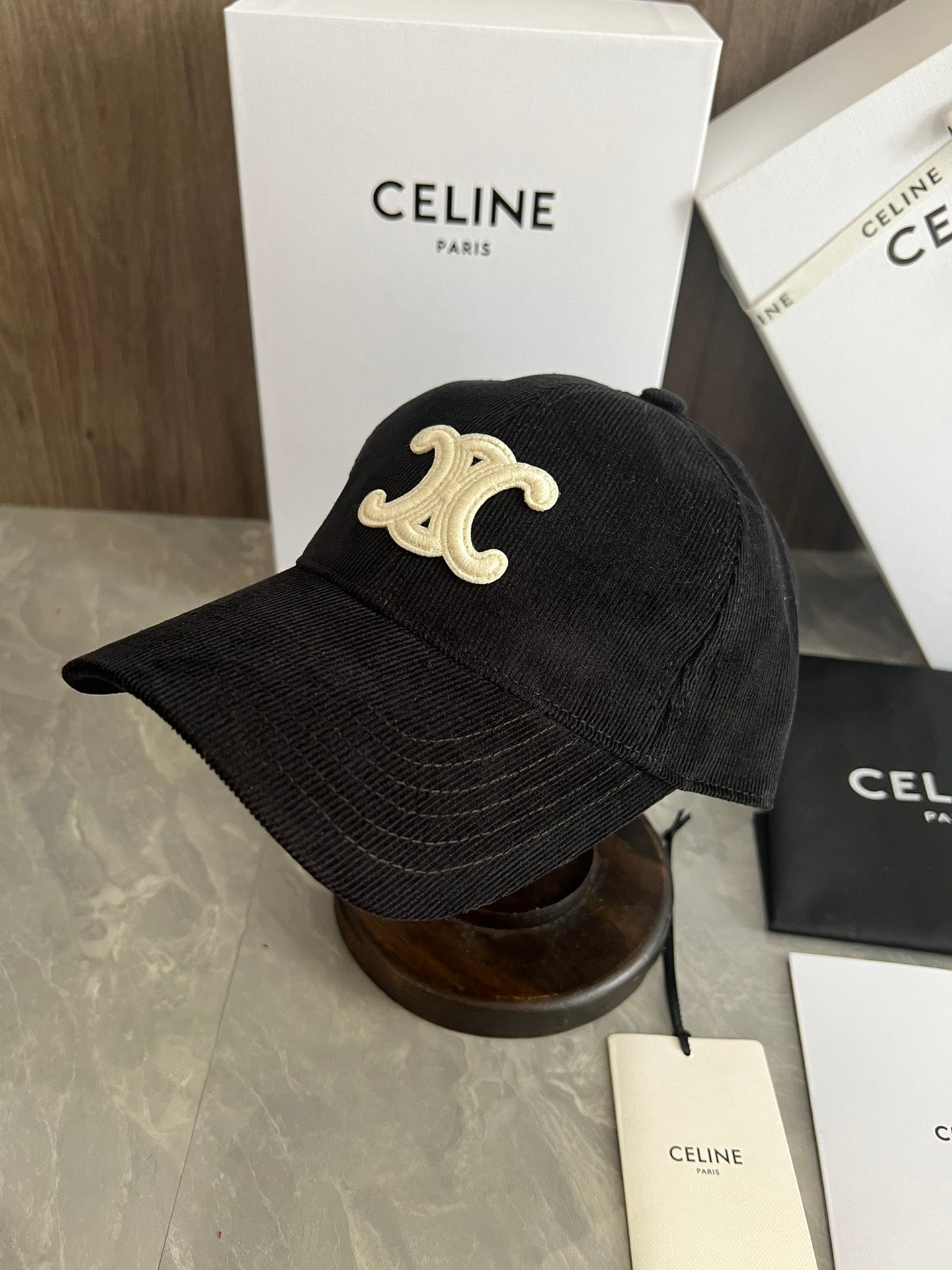 熱銷款 賽C家-燈芯絨凱旋標棒球帽 黑色