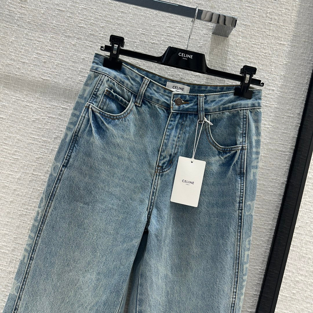 賽C家-2403 24早春新品側印直筒牛仔褲