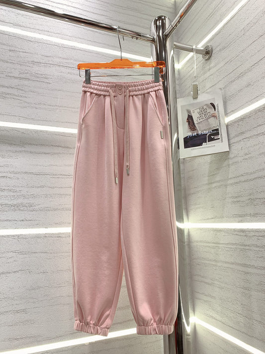 小香家-2403 新款雙紐扣貼標束腳衛褲