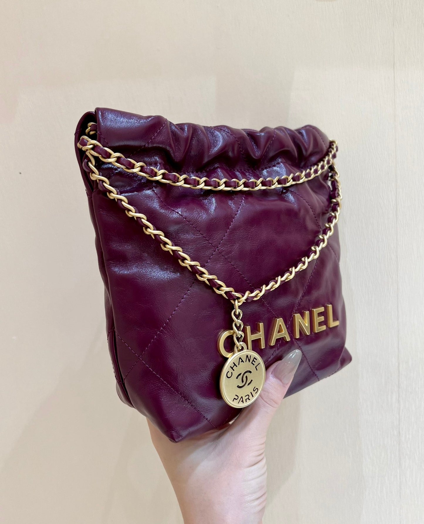 小香家-春夏系列 Chanel 22號手袋小號 紫紅色