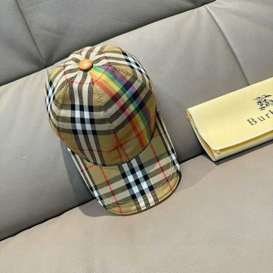 巴B家-經典格紋棒球帽 彩虹