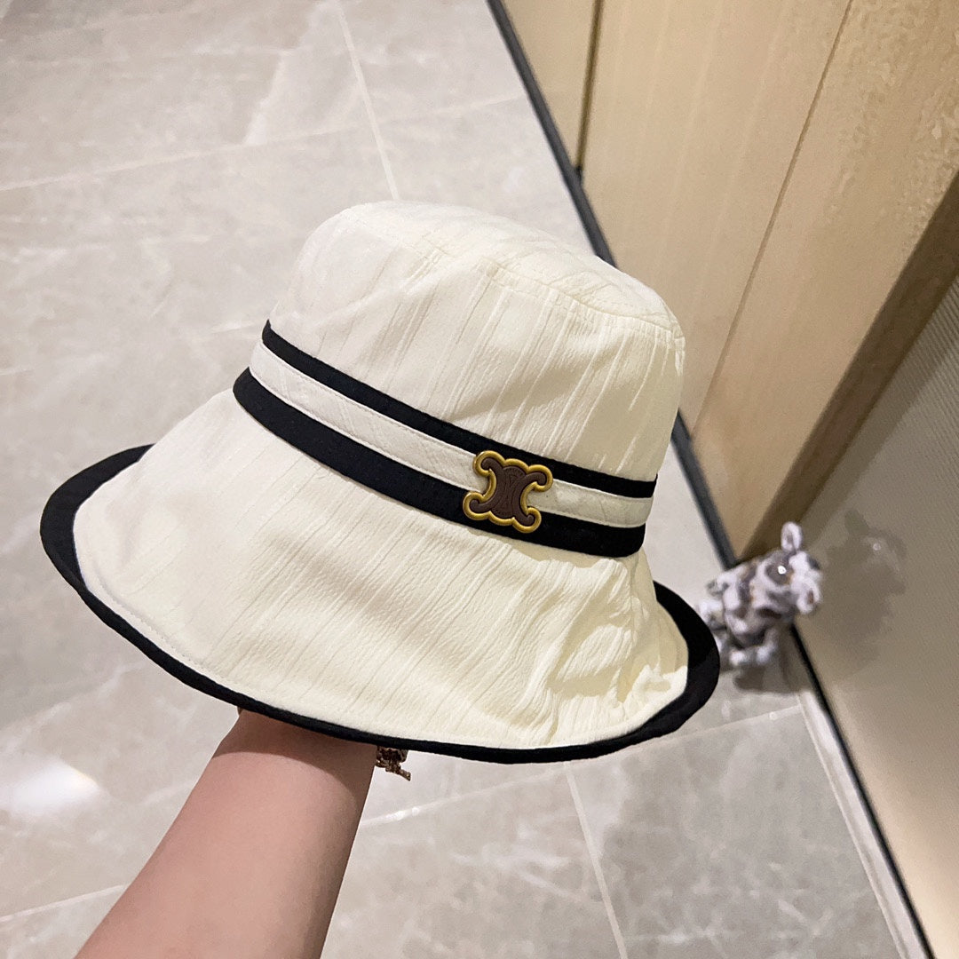 賽C家-2023春夏新款 拼接漁夫帽 白色