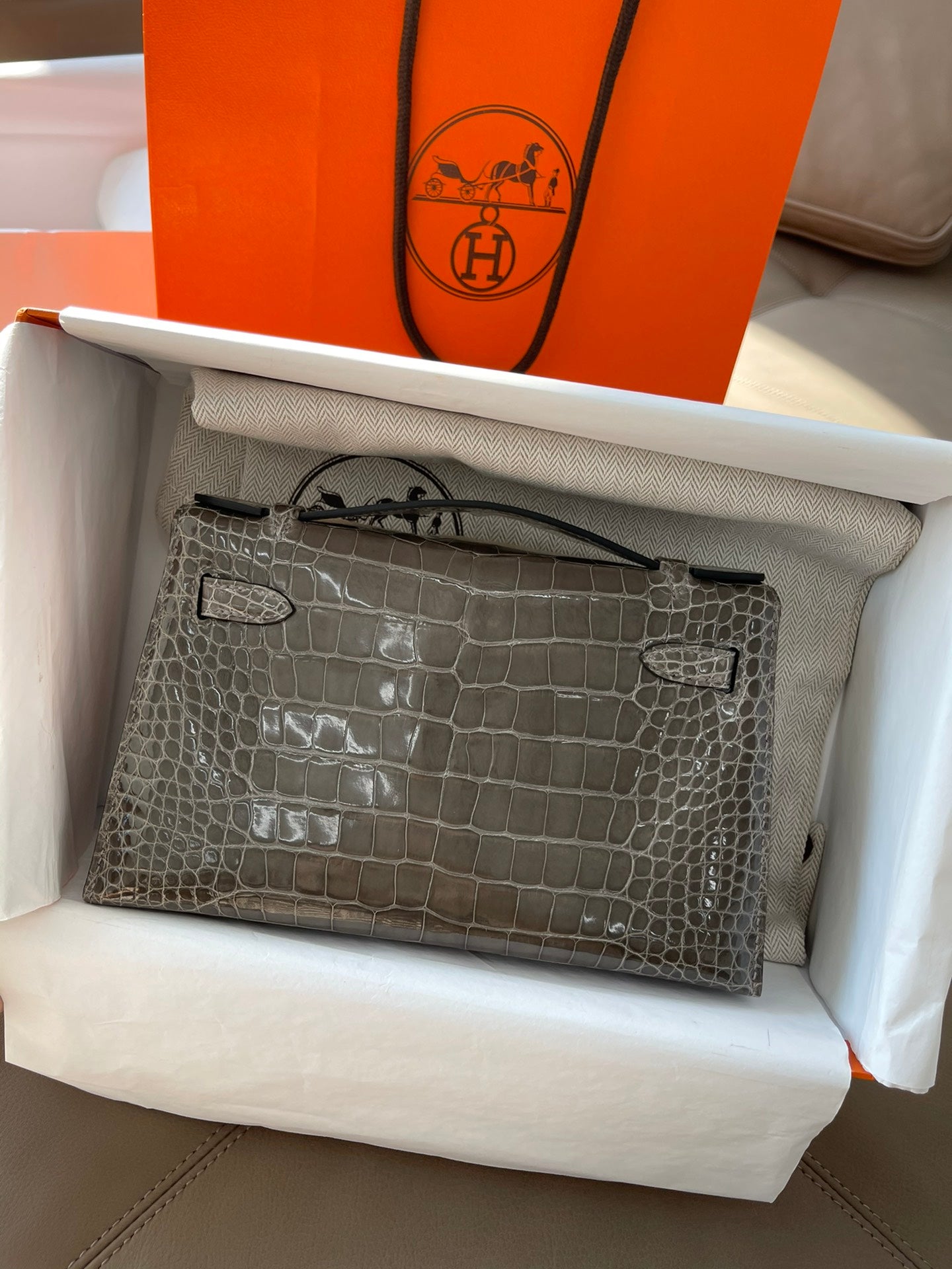 小愛款-Kelly Mini 1代 斑鳩灰 金扣