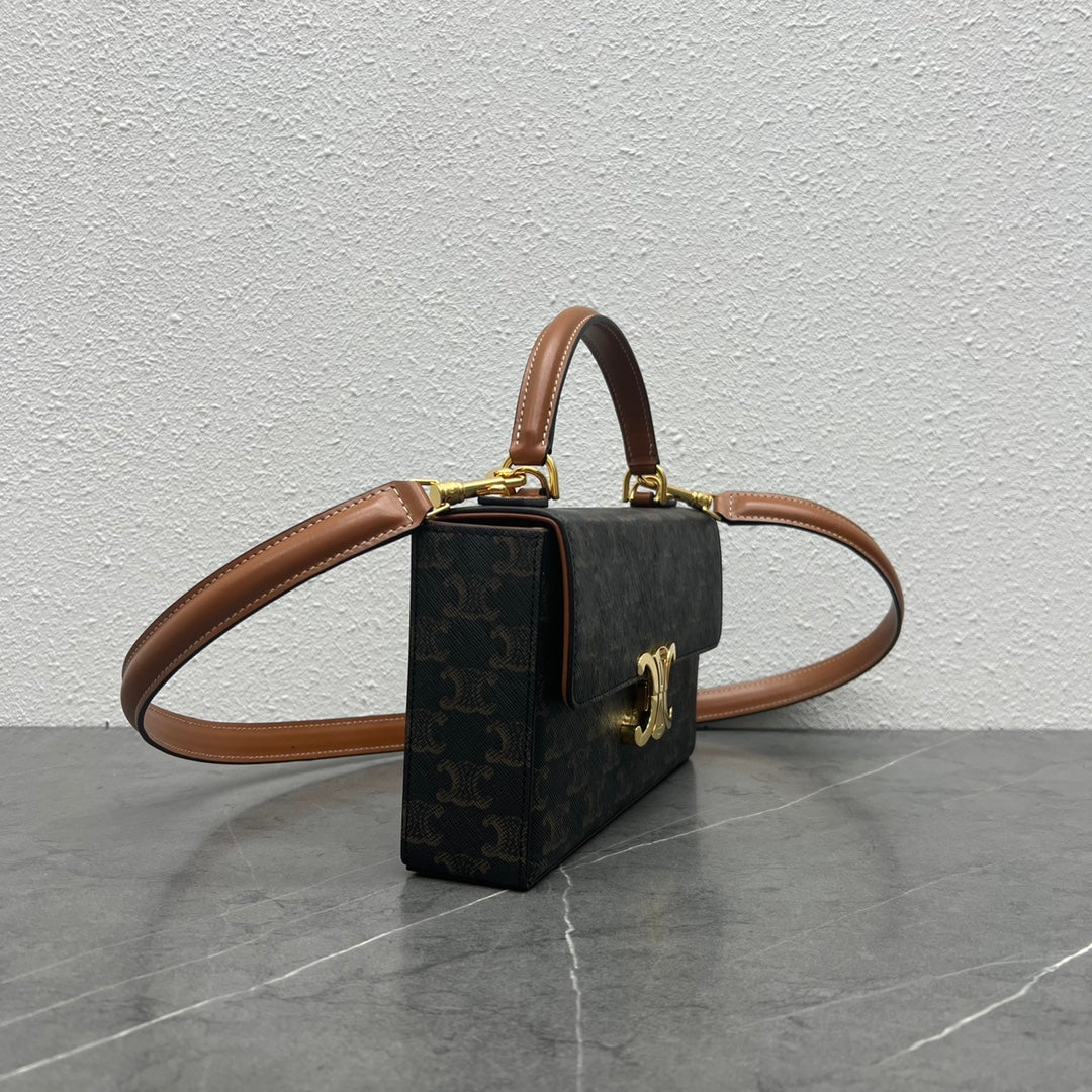 賽C家-Box Triomphe 凱旋門盒子包 老花棕色