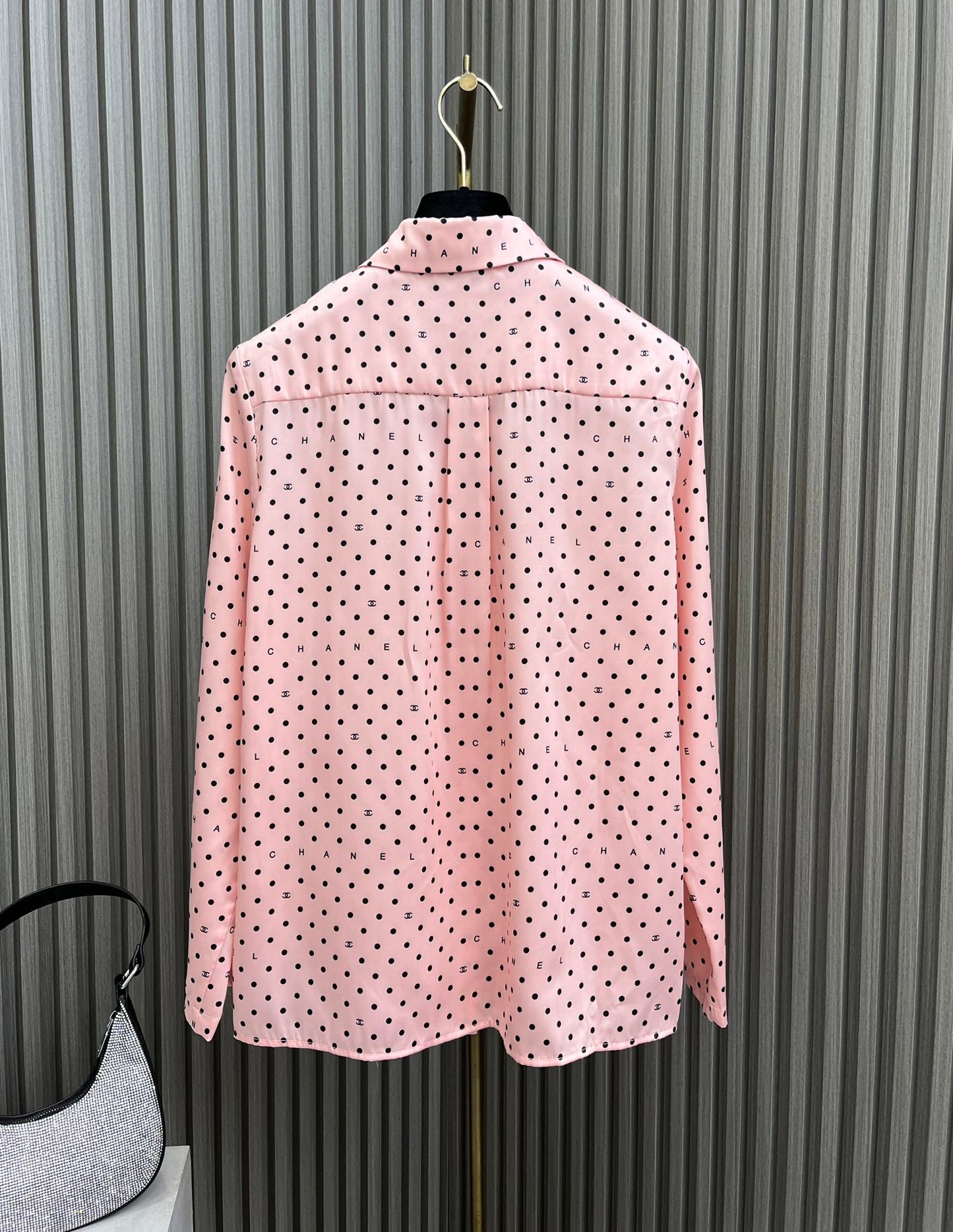 小香家-2404 24新品上架波點襯衫短褲套裝 粉色
