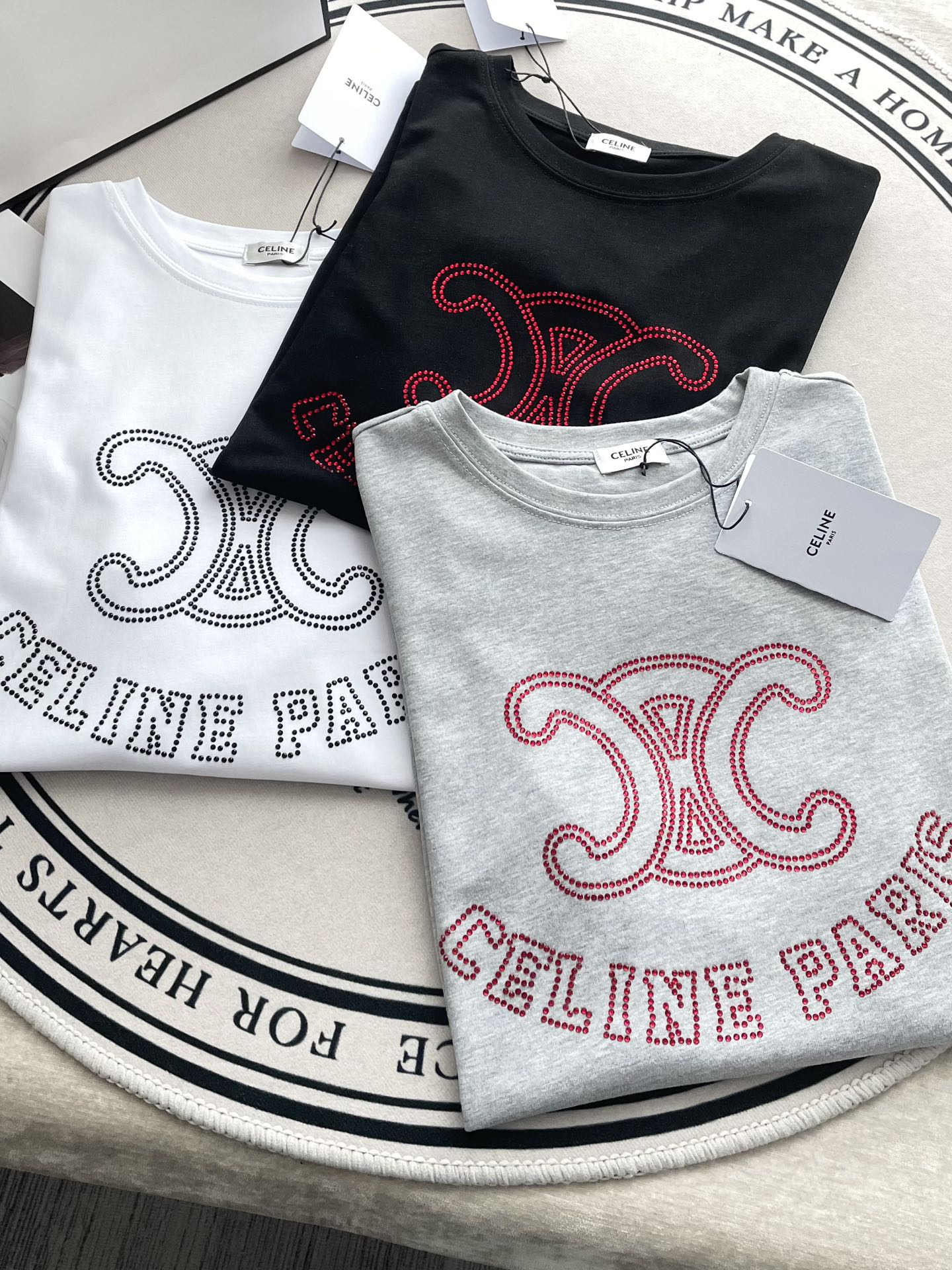 賽C家-2403 燙鑽短袖Tee 黑色
