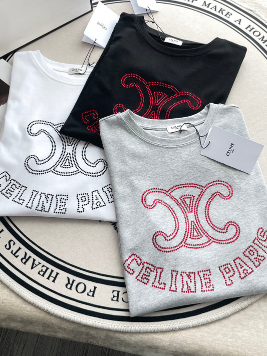 賽C家-2403 燙鑽短袖Tee 黑色