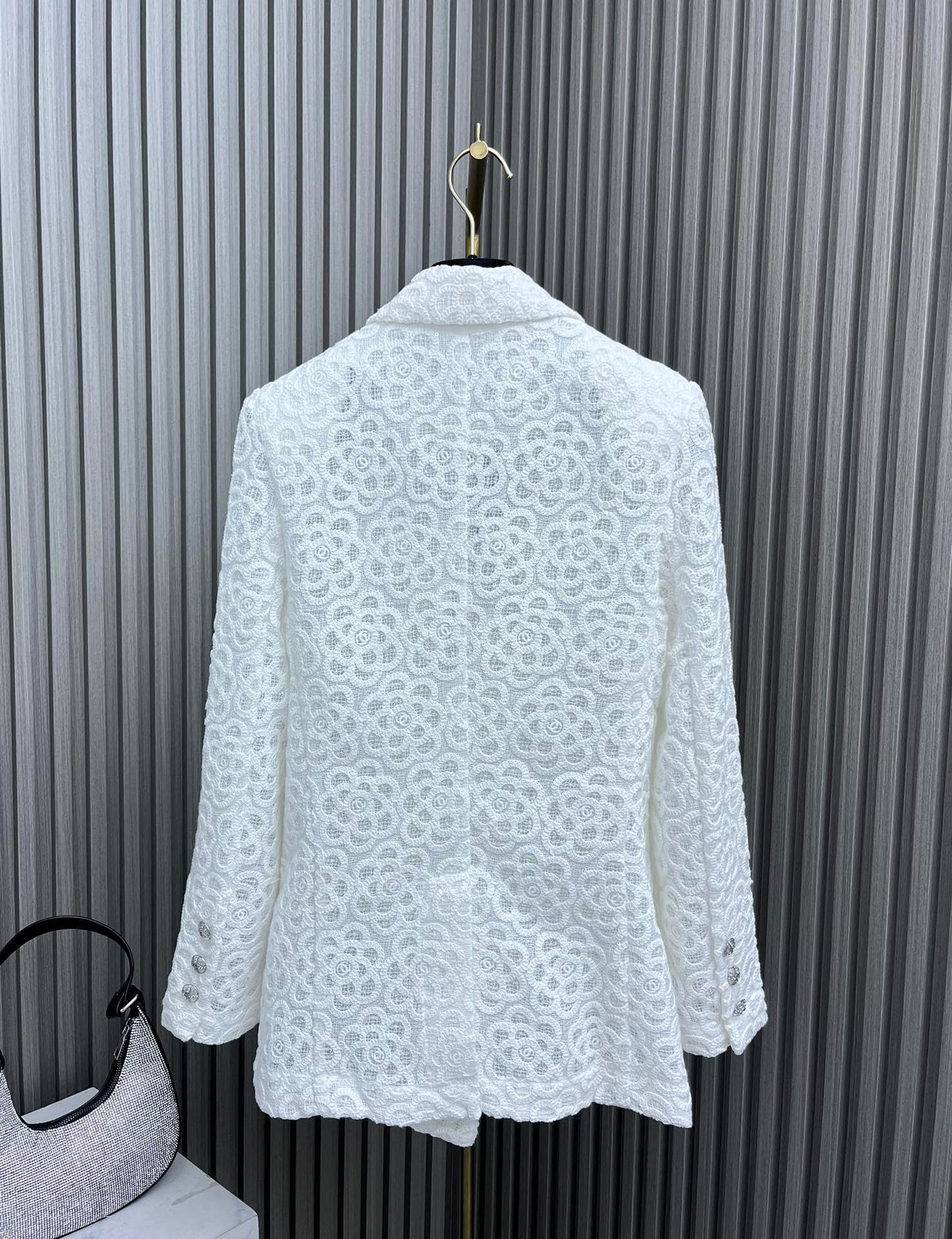 小香家-2403 24新品上架重工珠片繡花外套 白色