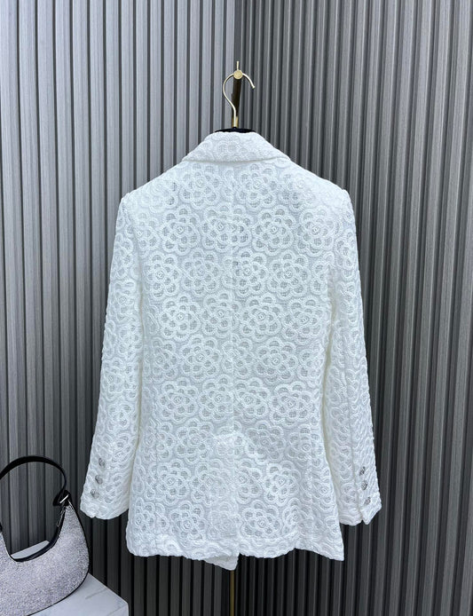 小香家-2403 24新品上架重工珠片繡花外套 白色