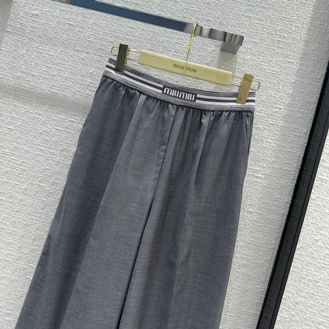 穆M家-2404 24早春新品！格雷系灰色寬腿直筒褲