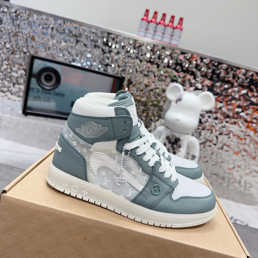 路L家-Air Jorda 1 Low AJ1 高筒運動鞋 聯名款 灰綠色
