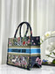 迪D家-Book Tote 黑花刺繡 中號