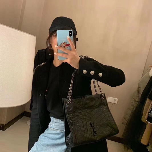 聖Y羅-Niki Shopping Bag 黑色古銀鏈