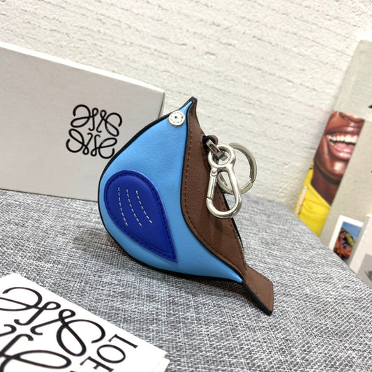 羅L威-Bird charm系列 牛皮 鑰匙圈 包包掛飾 咖啡色