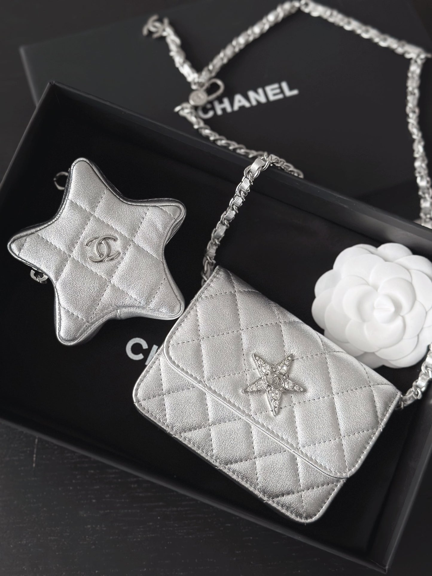 小香家-春夏新款 Chanel 24c 迷你斜跨包 銀色