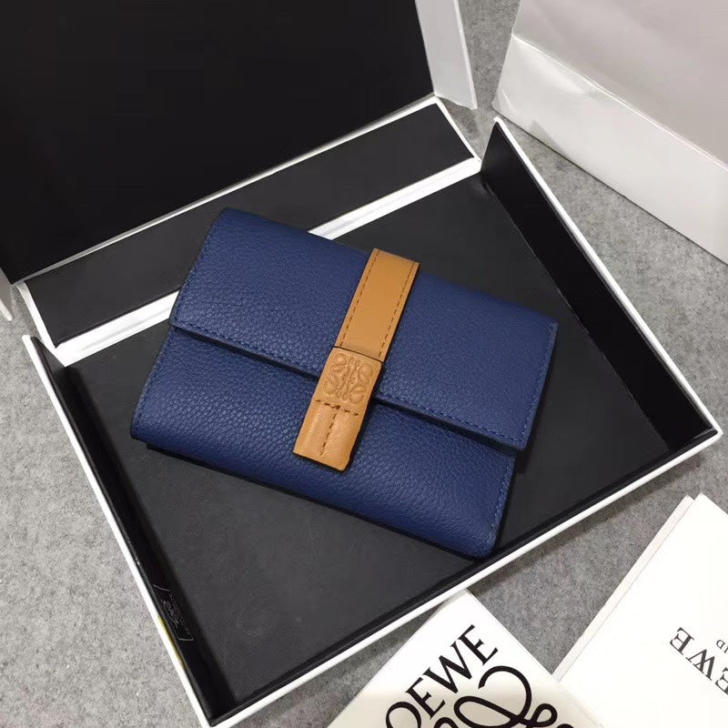 羅L威-Small vertical wallet系列 深藍色