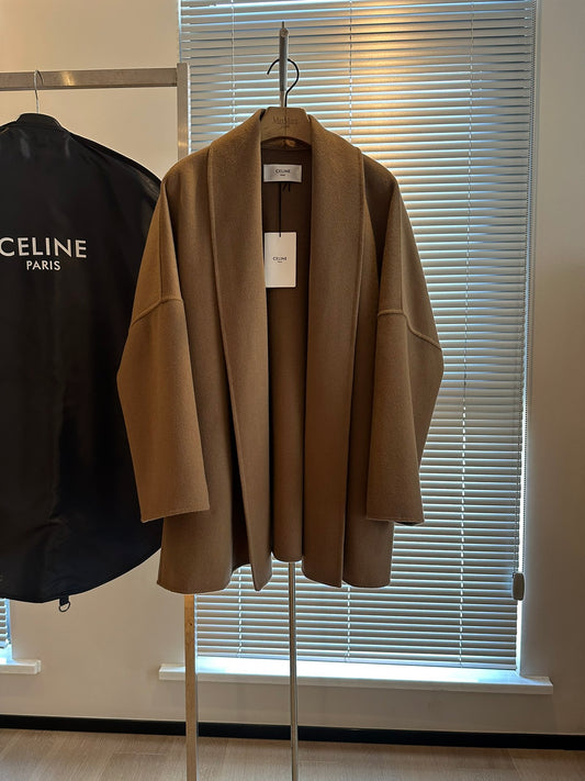 賽C家-2403 休閒浴袍羊絨大衣 棕色