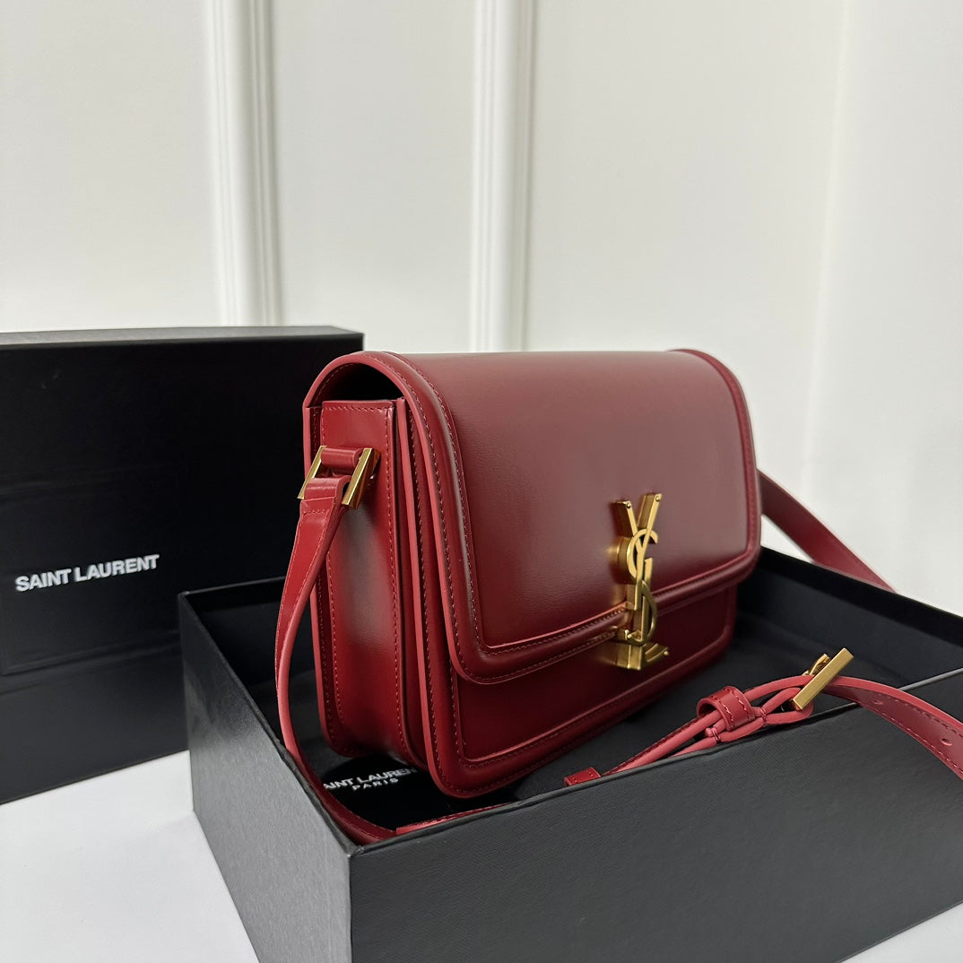 聖Y羅-BOX SAINT LAURENT 豆腐包 大號 酒紅色