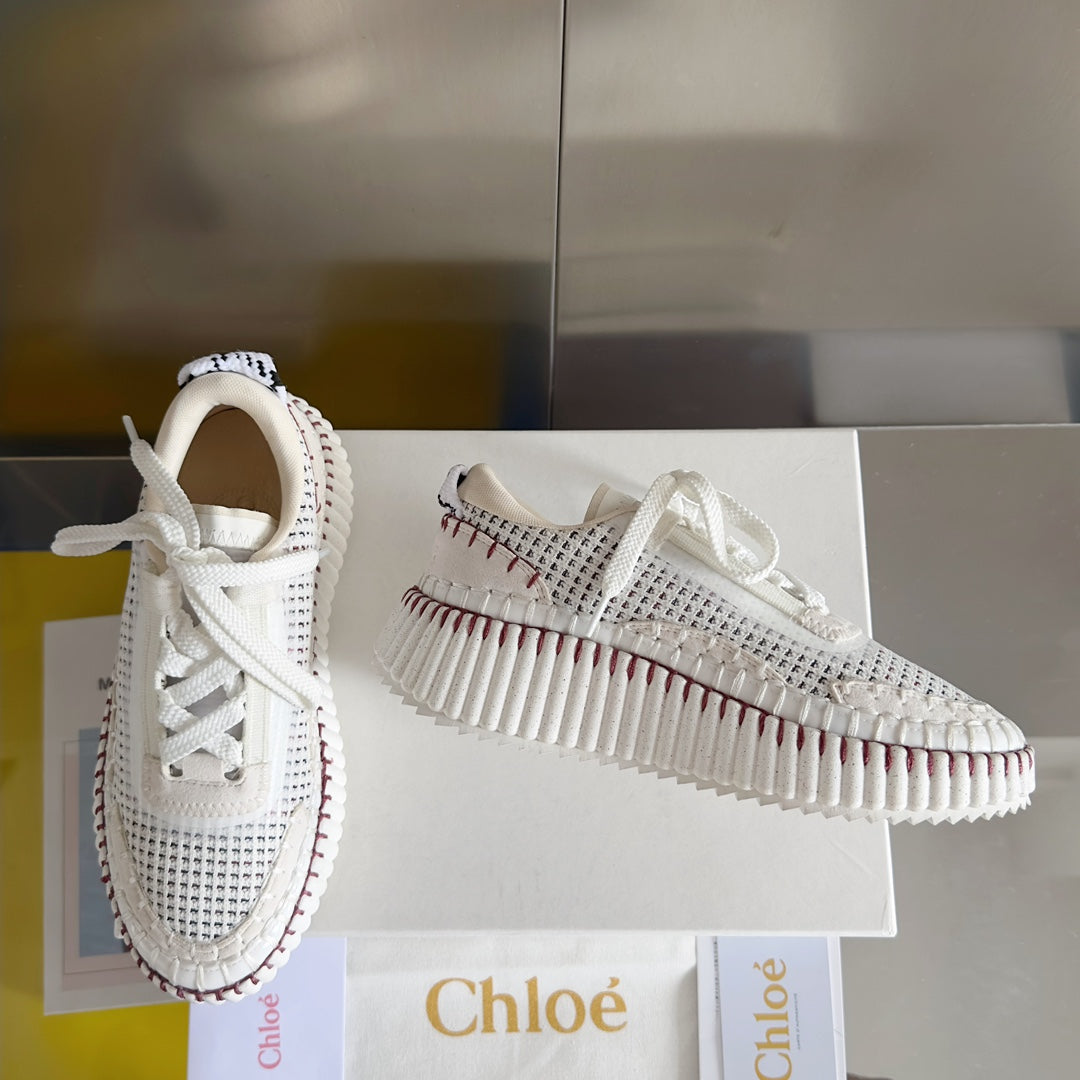 克羅C-Nama sneaker彩虹系列 網面拼色休閒運動鞋 白色