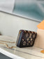M64064 路L家-Pochette Felicie Empreinte壓紋斜背包 黑色絲網款