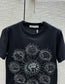 迪D家-2403 24早春最新撞色刺繡高訂百搭TEE 黑色