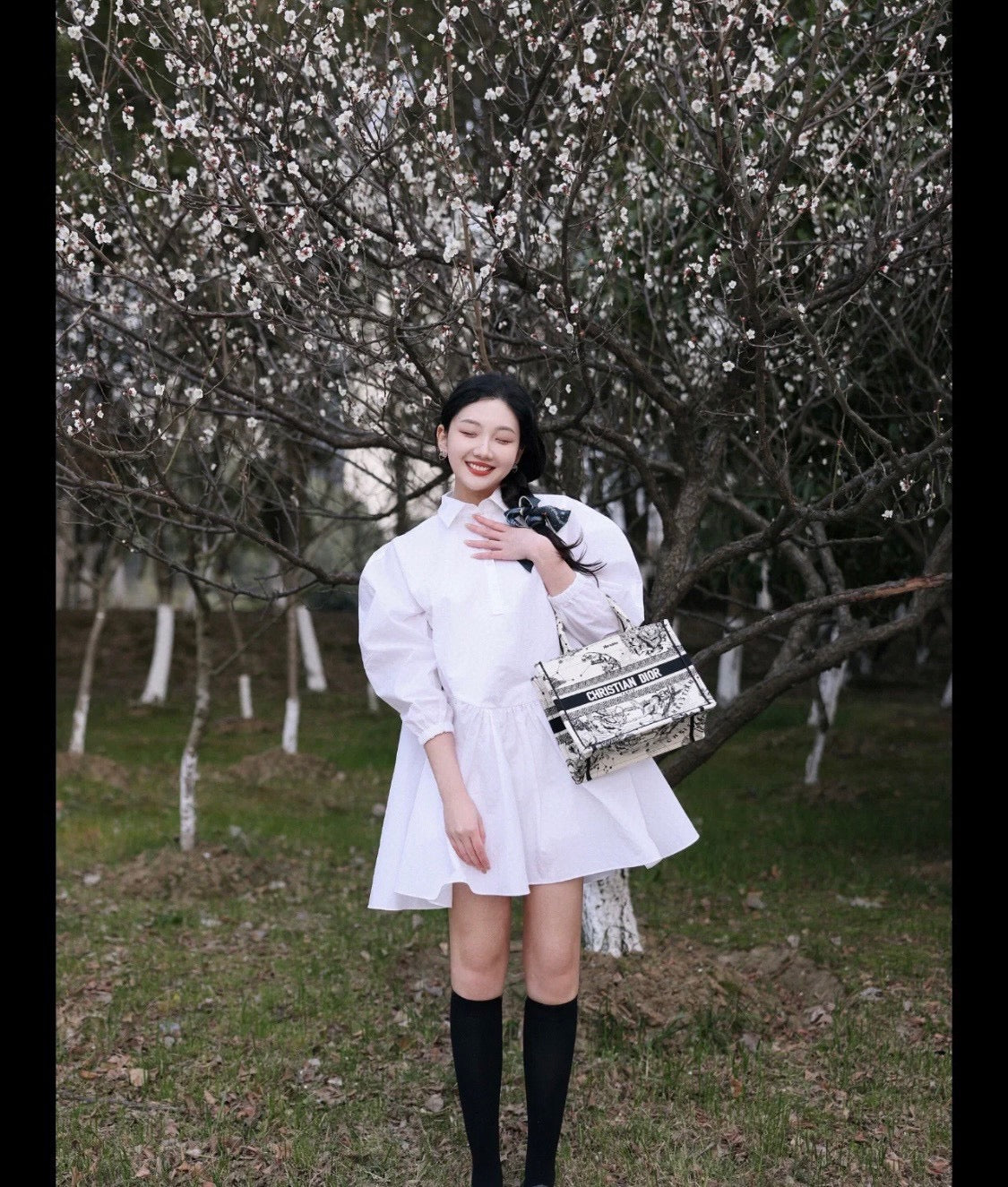 迪D家-2023春夏新款 Tote 星座系列米白色 小號