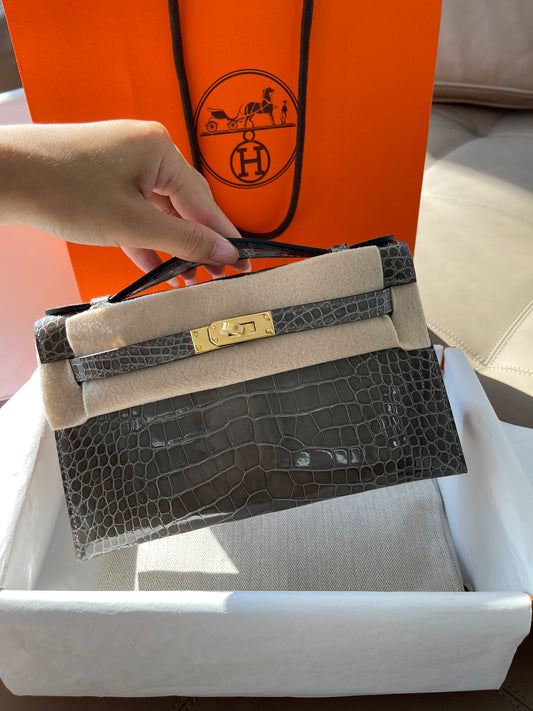 小愛款-Kelly Mini 1代 斑鳩灰 金扣