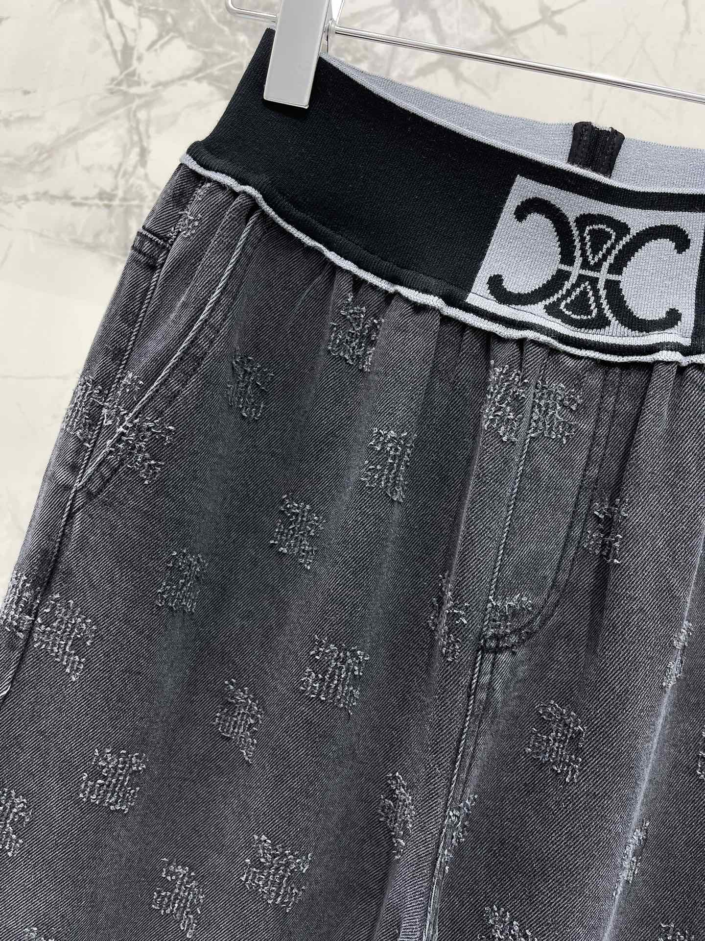 賽C家-2403 24春夏新款春夏天絲寬褲 深灰色