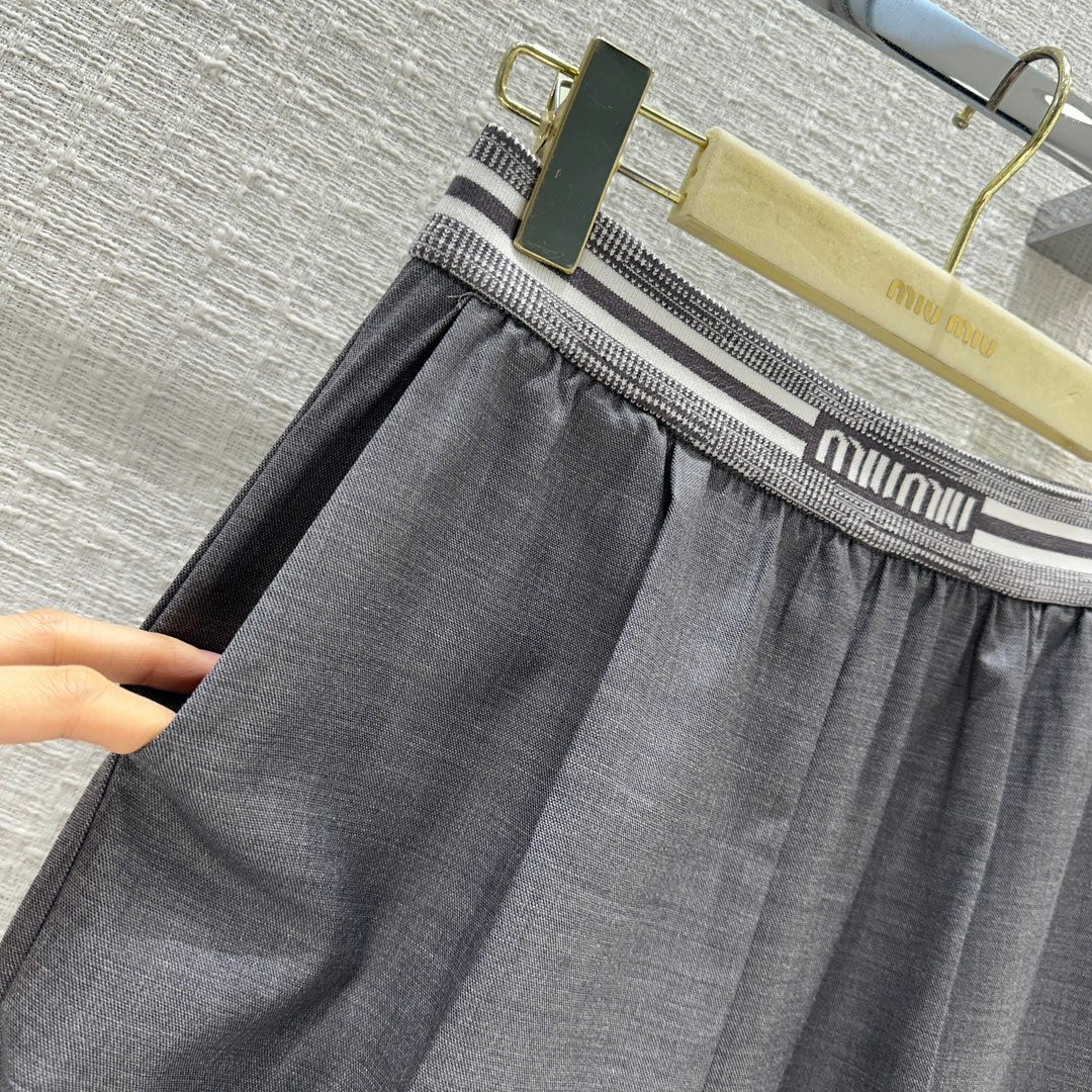 穆M家-2404 24早春新品！格雷系灰色寬腿直筒褲