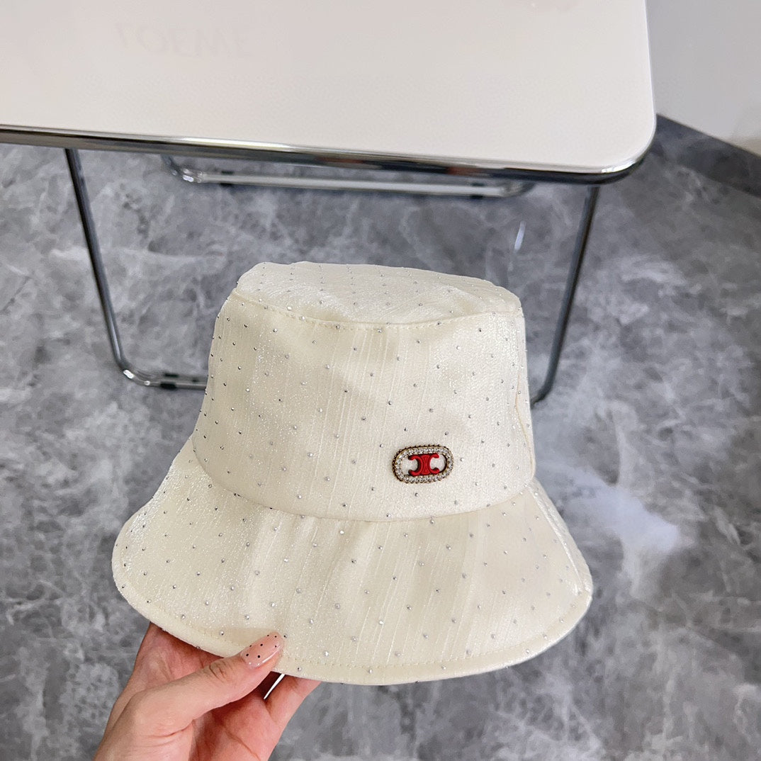 賽C家-2024新款水鑽輕奢華漁夫帽 白色