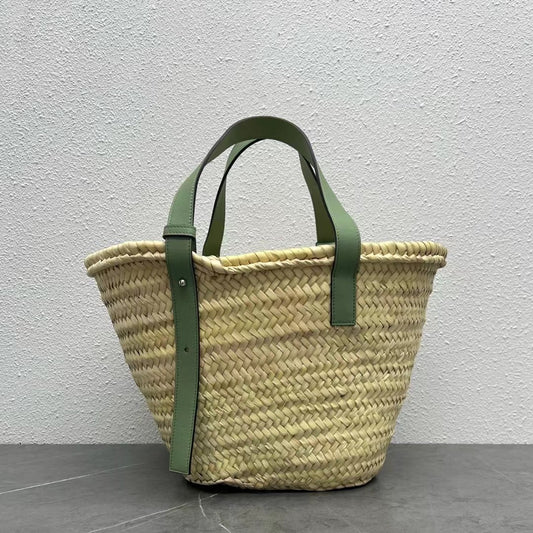 羅L威-草編包 40CM 大號 綠色