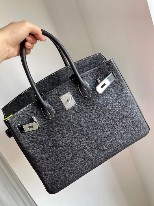 小愛款-Birkin 30 Togo Special Order 炫酷黑拼奇異果綠