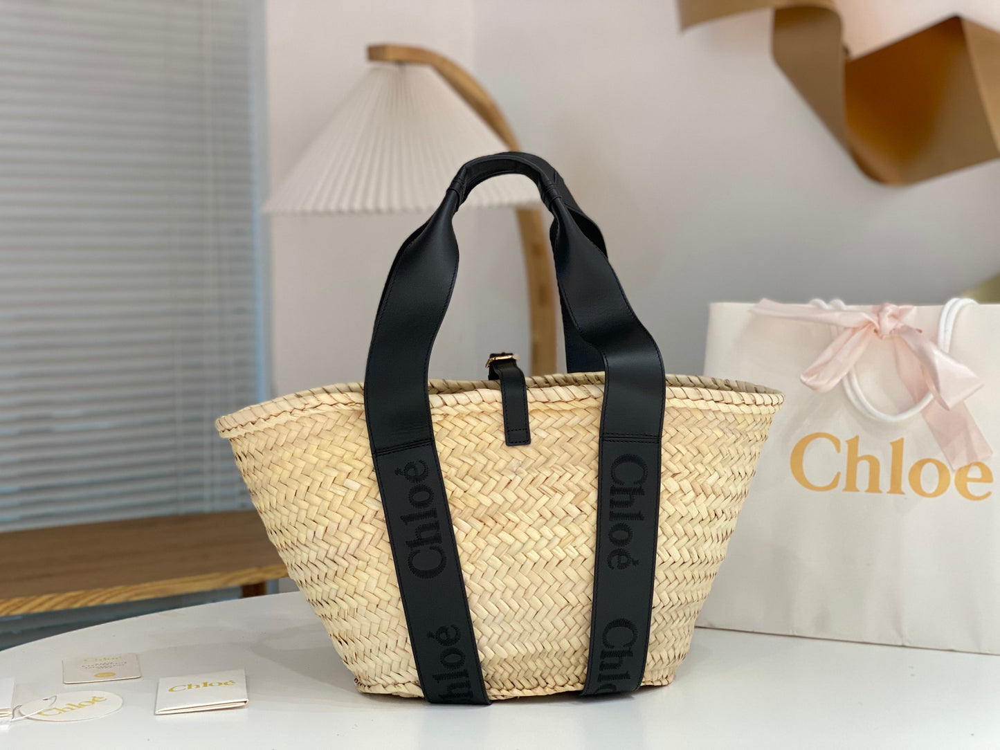 克羅C-2023年夏季新款 手工編織草編包 黑色