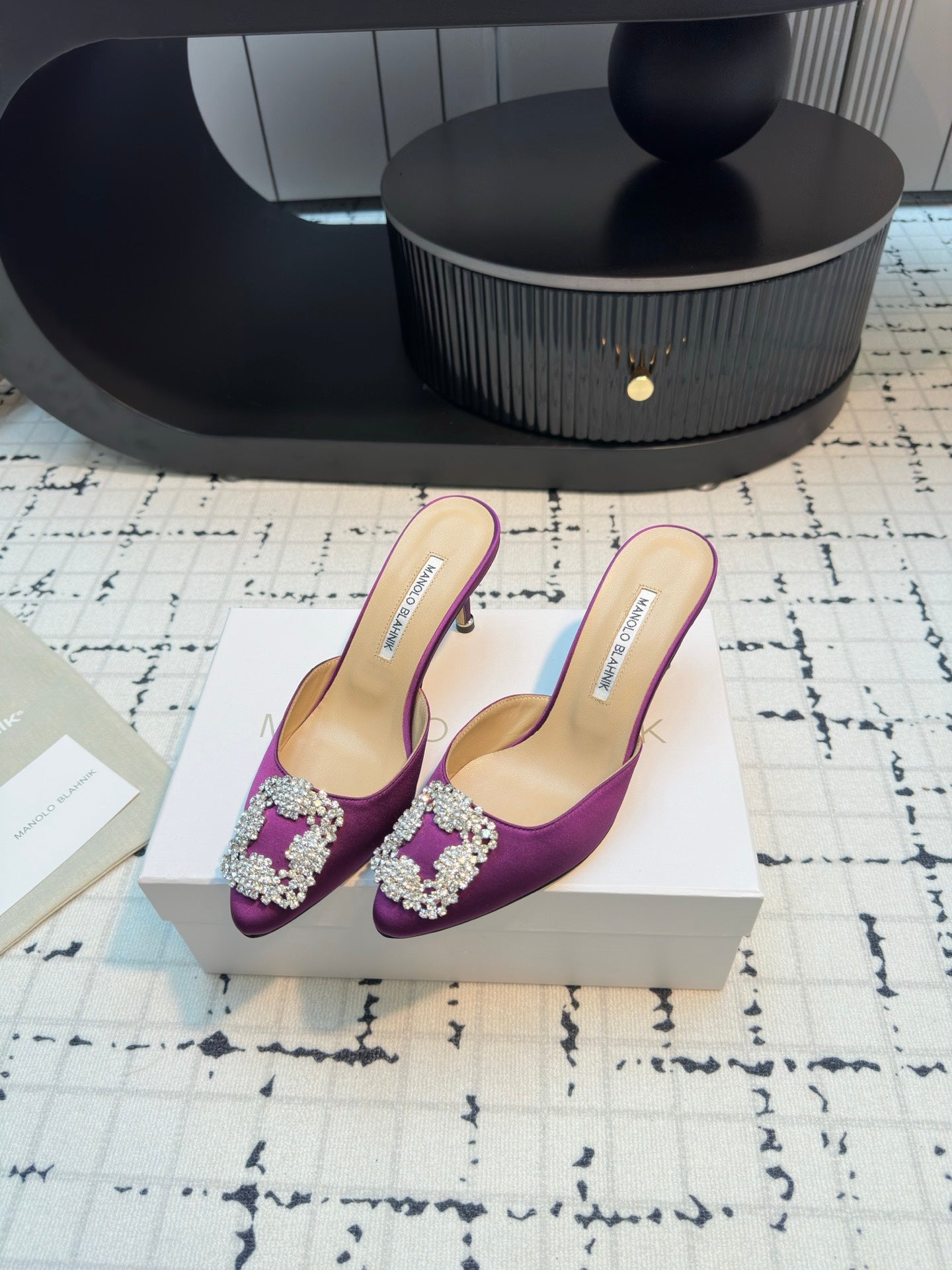 Manolo Blahnik-2024 高跟拖鞋 紫色