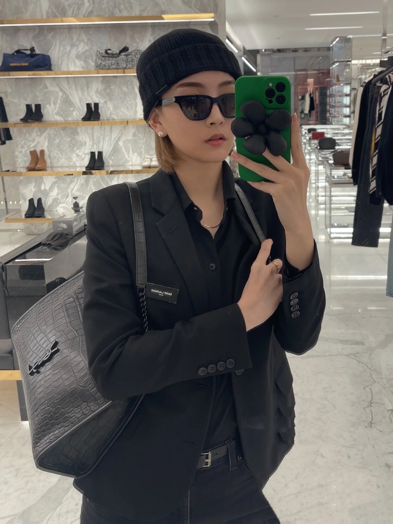 聖Y羅-Niki Shopping Bag 鱷魚紋 黑色
