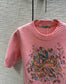 迪D家-2403 24早春最新系列重工刺繡針織短袖 粉色