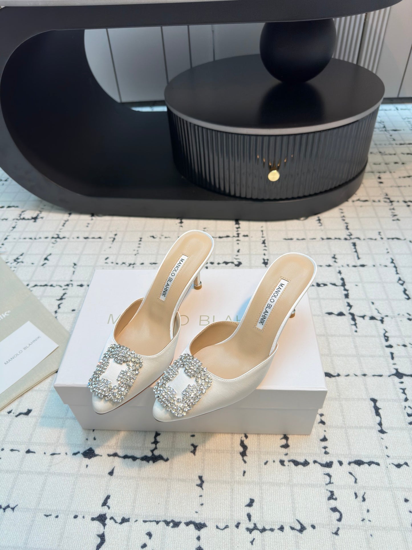Manolo Blahnik-2024 高跟拖鞋 白色