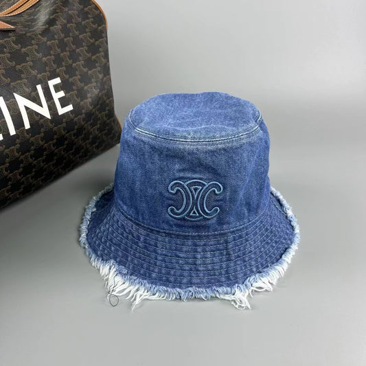 賽C家-新款水洗牛仔刺繡漁夫帽
