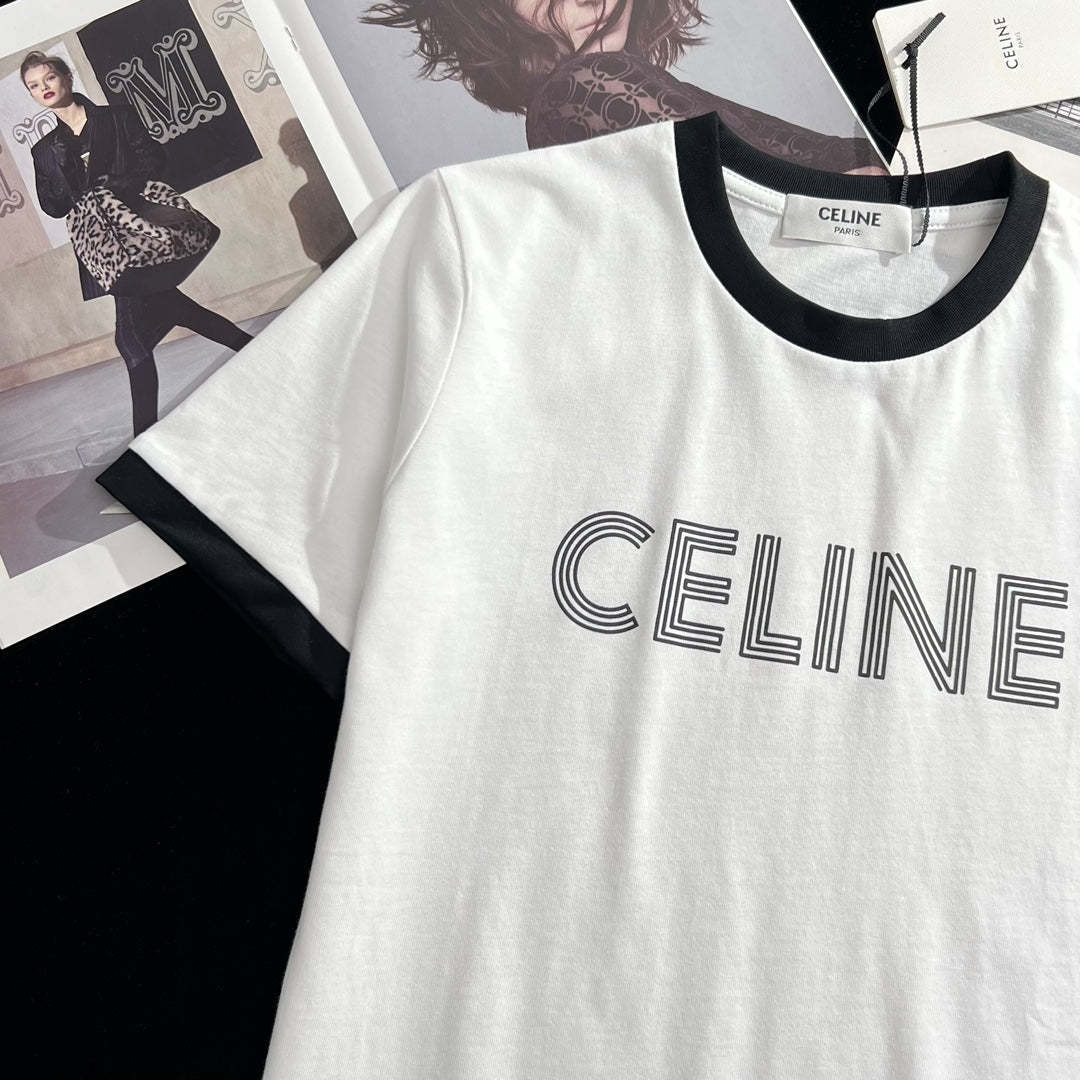 賽C家-2403 24早春新品虛線字母logoTEE 白色