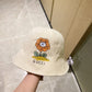 古G家-2023春夏新款 圓頂小花漁夫帽 白色
