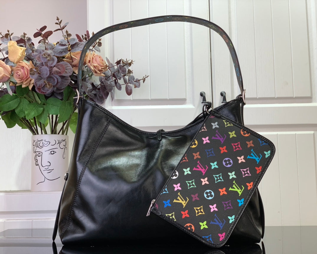 路L家-CARRYALL Dark 羊皮革中號手袋 黑色