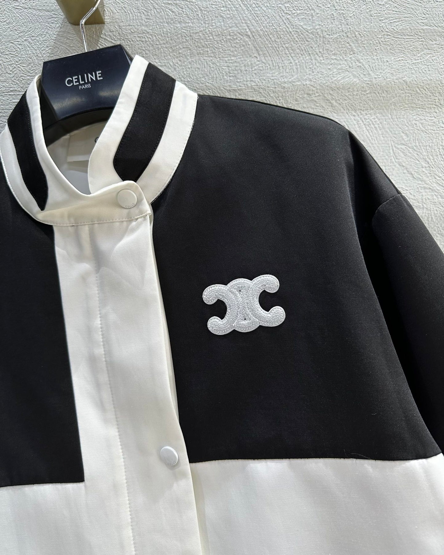 賽C家-2403 24早春新品立領拼色風衣外套