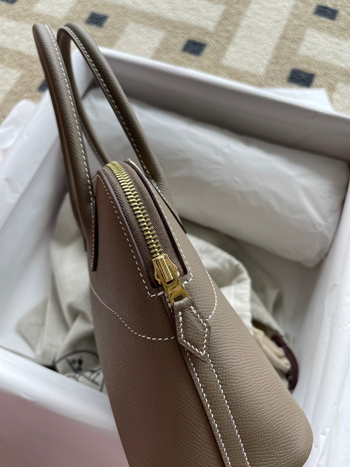 小愛款-Bolide 27cm Epsom 大象灰 金扣