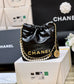 小香家-Chanel 22號手袋 黑色 雙鍊條 珍珠鍊