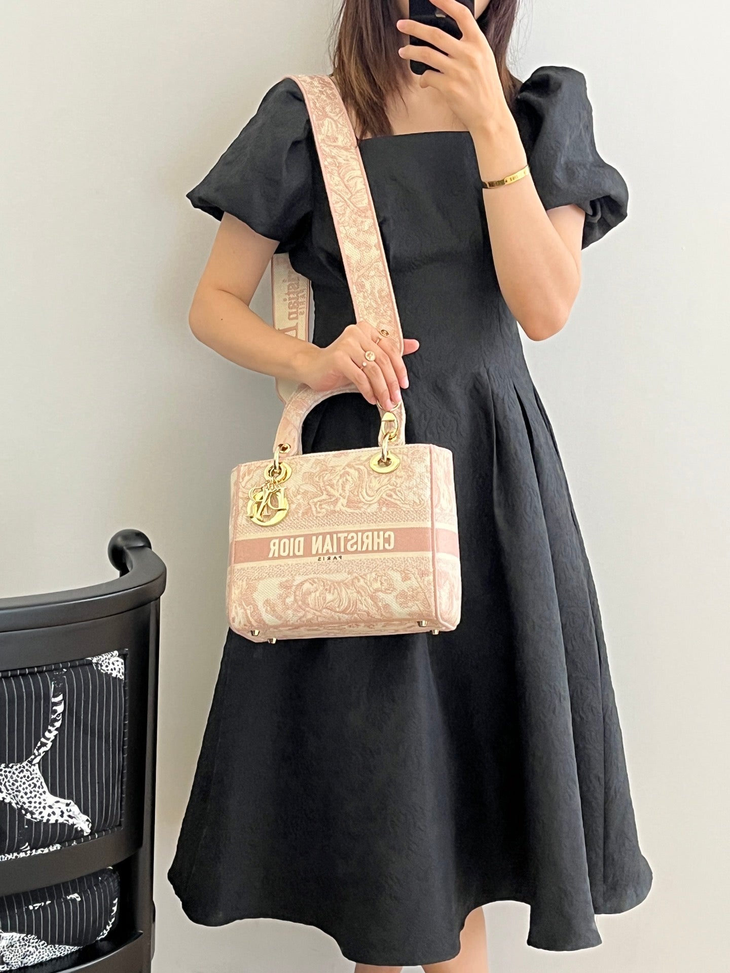 迪D家-Lady 老虎刺繡系列 裸粉色 24CM