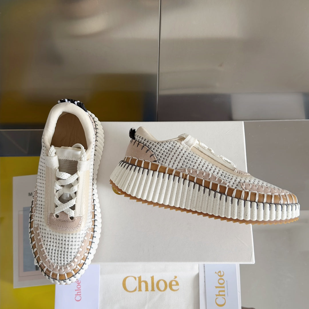 克羅C-Nama sneaker彩虹系列 網面拼色休閒運動鞋 杏粉色