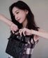 迪D家-Lady 黑鑽石藤格紋 黑色 小號