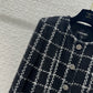 小香家-2403 24早春新品高級黑白格紋軟呢外套