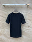 克羅C-2403 24SS春夏新款花朵刺繡短袖TEE 黑色